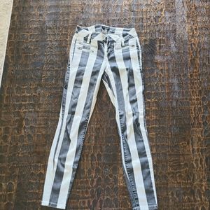 Black and White Striped Jeans